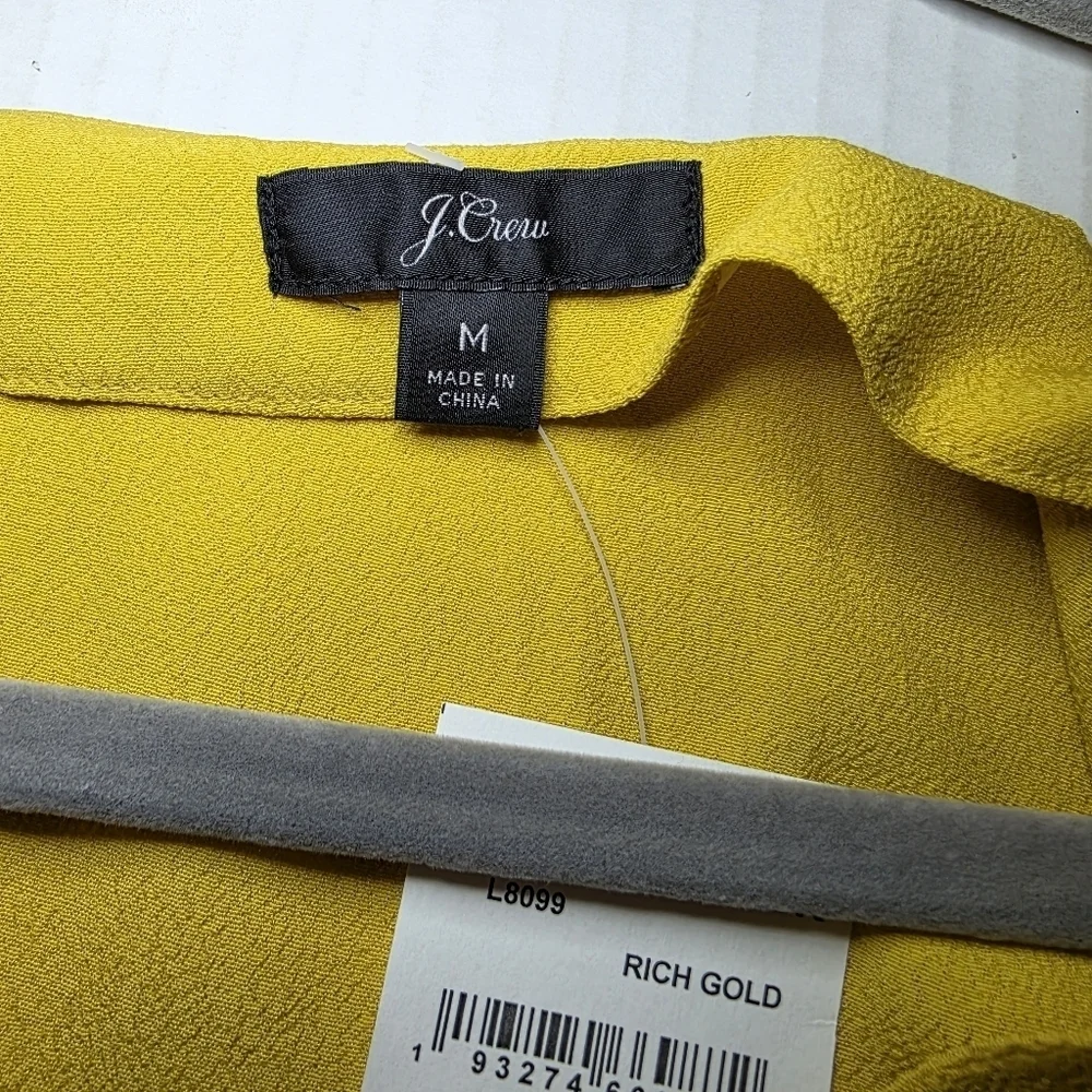 J. Crew Short Sleeve Button Peplum Blouse M